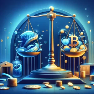 Here's the image that visualizes the concept of Flexible Staking on BetFury, highlighting the balance between freedom and rewards.