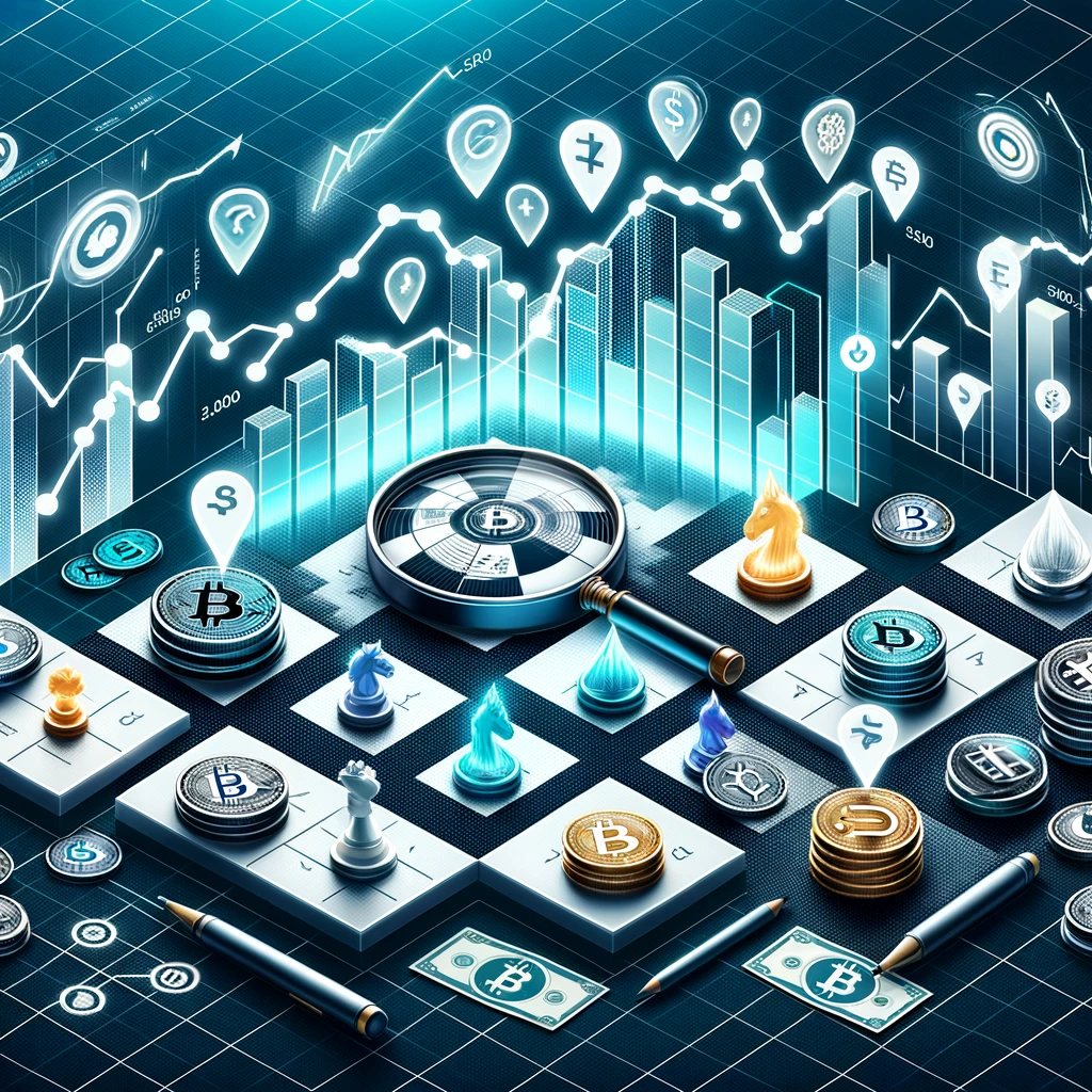 The image effectively encapsulates staking options strategies for effective staking on BetFury, using the metaphor of a strategic game to highlight the importance of planning and market awareness. The chessboard, with pieces representing different cryptocurrencies and staking terms, underscores the value of diversification. The inclusion of elements like a magnifying glass over a graph illustrates the necessity of staying attuned to market trends. This visual narrative encourages a thoughtful approach to staking, suggesting that informed decisions can lead to optimized returns. The BetFury logo anchors the image to the platform, reinforcing its role in providing a dynamic staking environment.